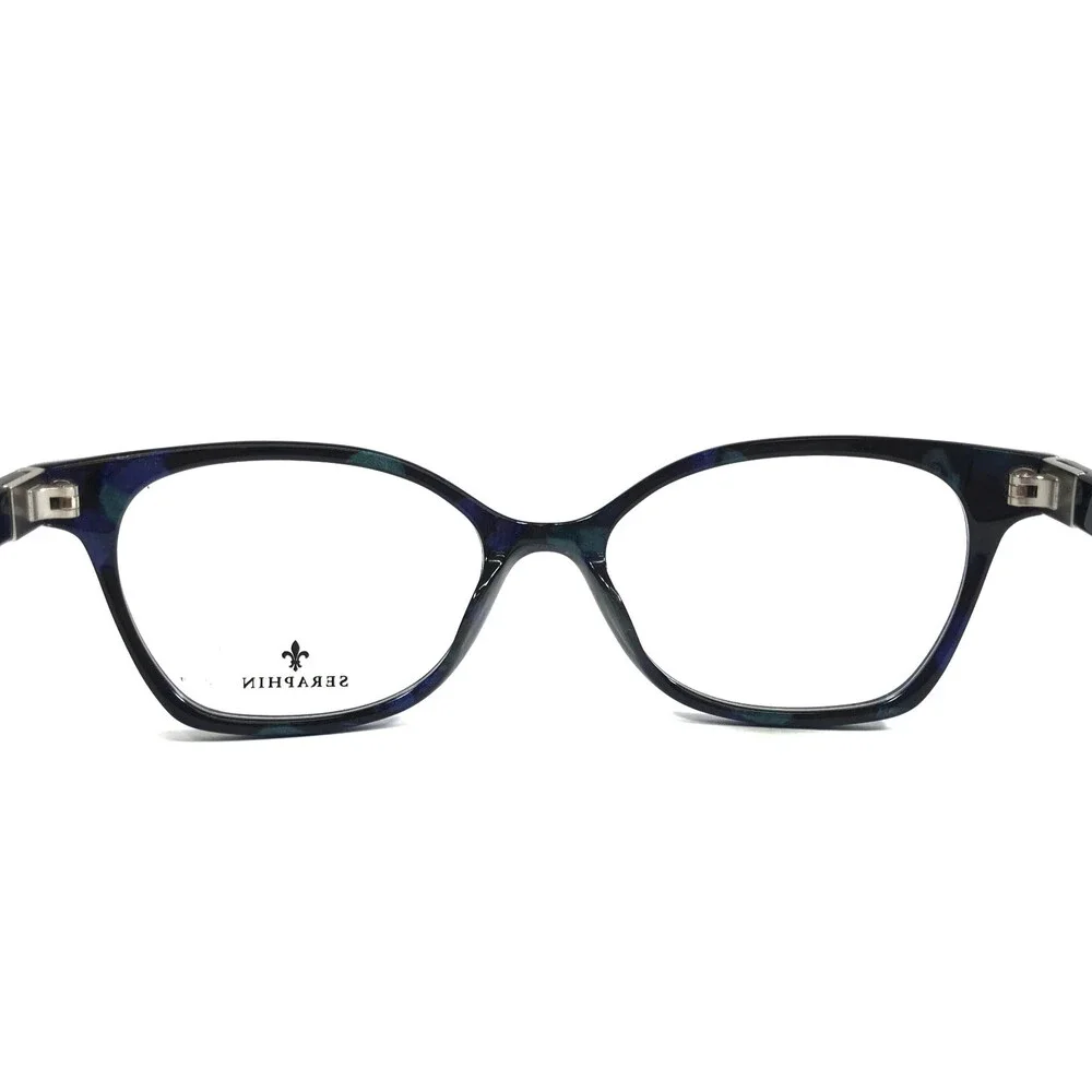 Seraphin Eyeglasses Frames REGENCY/8695 Blue Stone Green Black 52-17-145